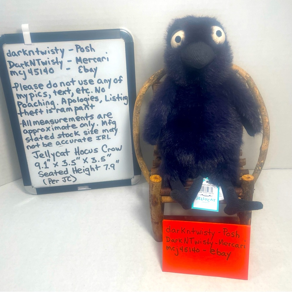 BNWT JELLYCAT HOCUS CROW ADORABLE DIGITAL ERECEIPT AVAIL